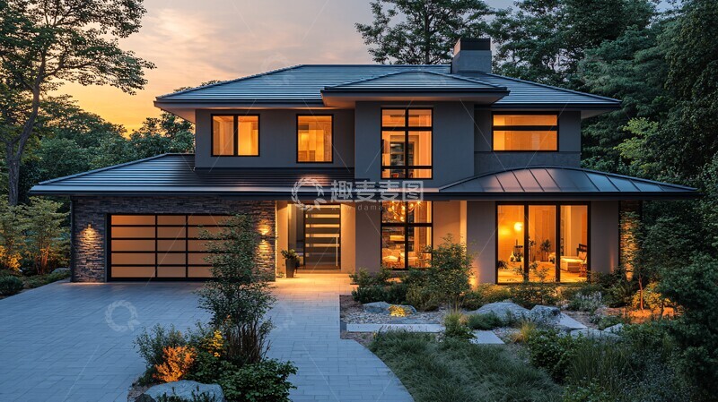 高清大图下载【趣麦麦图】现代海滨农舍外观2