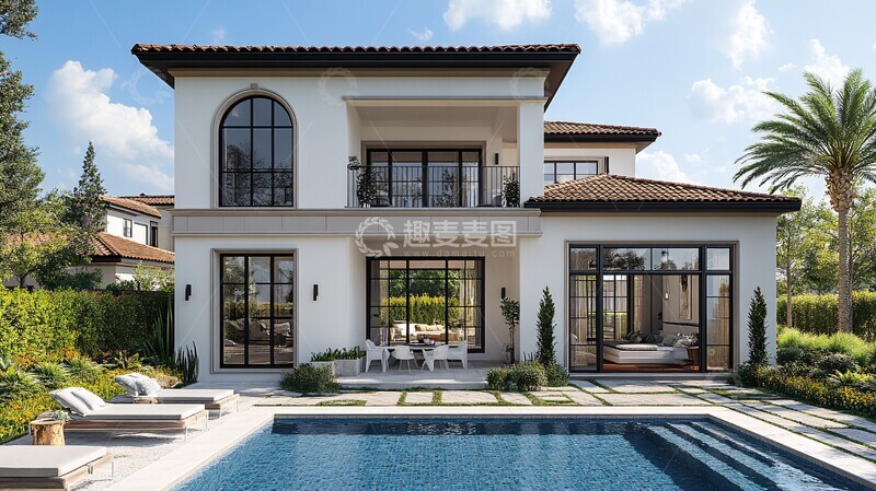 高清大图下载【趣麦麦图】现代海滨农舍外观1