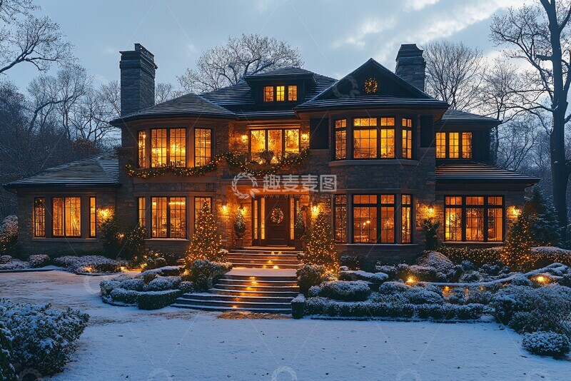 高清大图下载【趣麦麦图】美式花园别墅外景