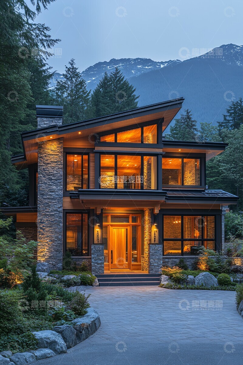 高清大图下载【趣麦麦图】山景木石别墅2