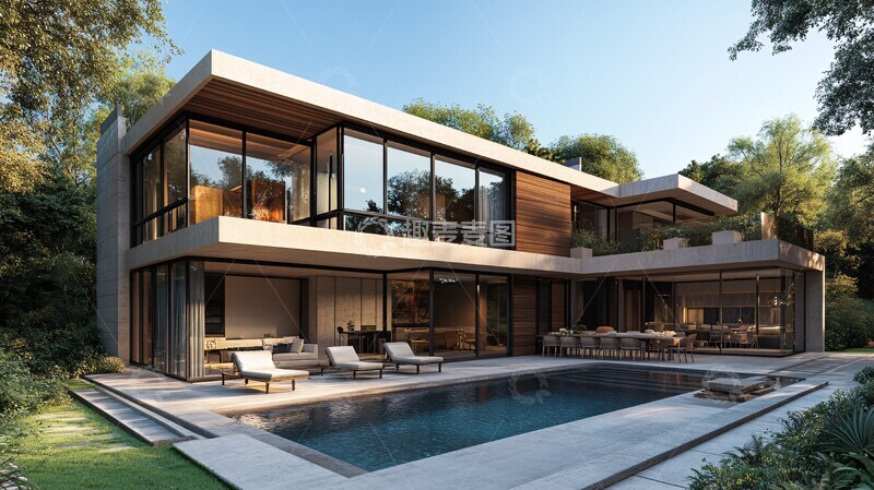 高清大图下载【趣麦麦图】现代住宅木屋摄影