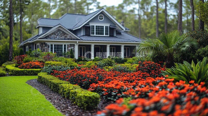 高清大图下载【趣麦麦图】夏日庭园景观