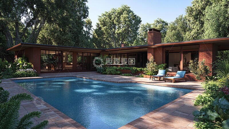 高清大图下载【趣麦麦图】山景四居室外泳池3