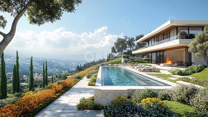 高清大图下载【趣麦麦图】山谷别墅全景2