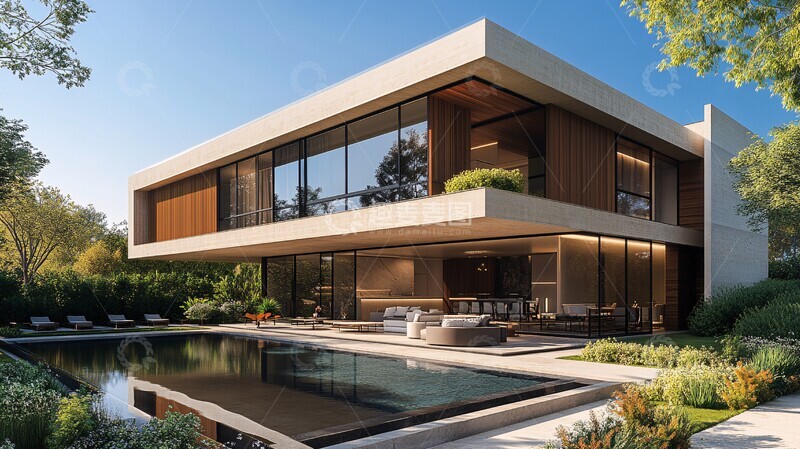 高清大图下载【趣麦麦图】现代住宅木屋摄影2