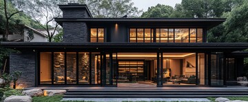 黑金属石墙住宅