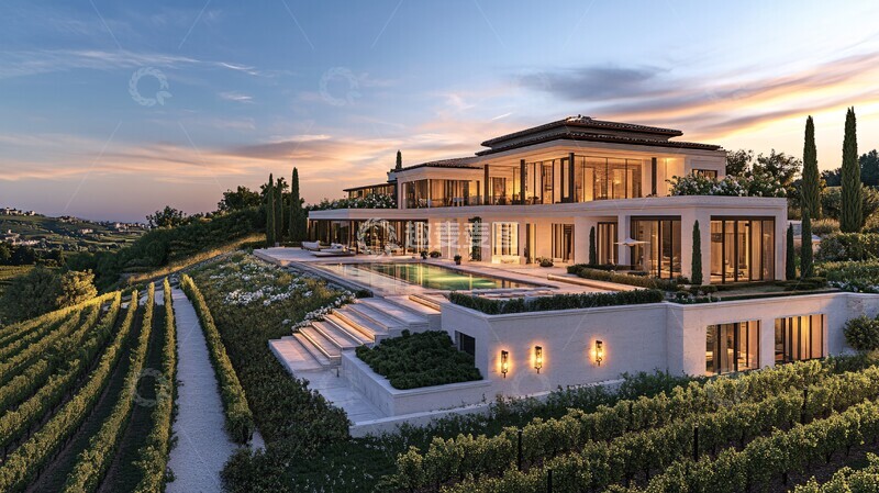 高清大图下载【趣麦麦图】山谷别墅全景