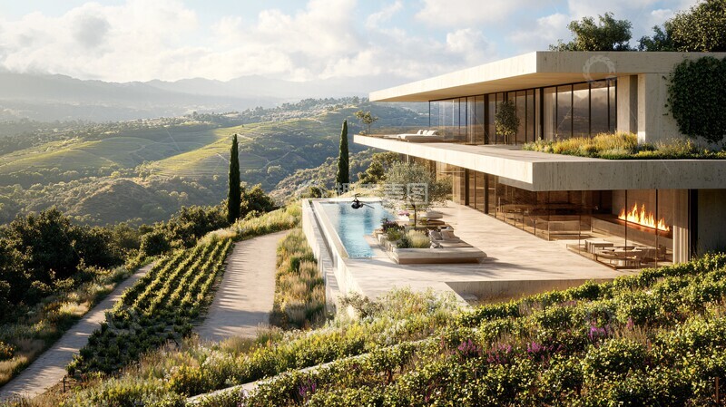 高清大图下载【趣麦麦图】山谷别墅全景1