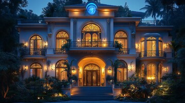 白色拱形窗阳台豪宅3