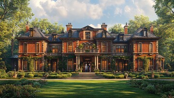 豪宅前老人站立1