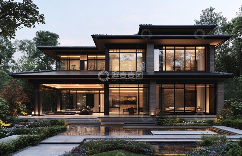 高清大图下载【趣麦麦图】三层中式别墅设计图