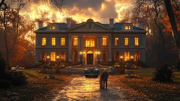 豪宅前老人站立2