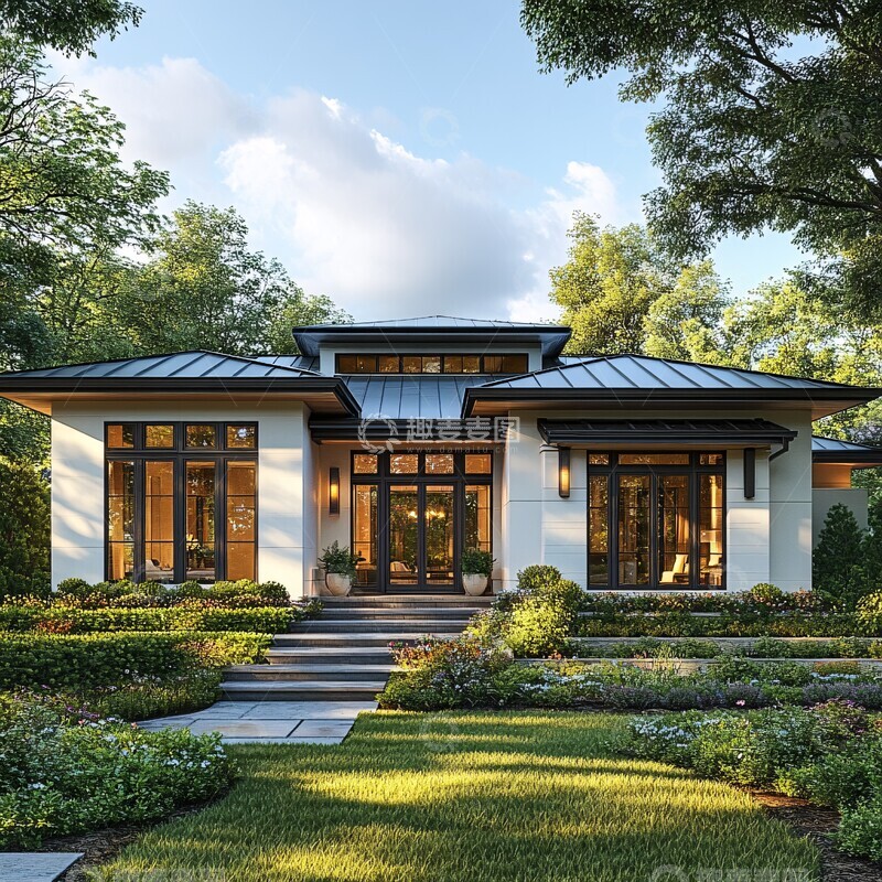 高清大图下载【趣麦麦图】现代牧场风格房屋2