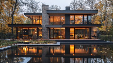 湖畔现代别墅景观3