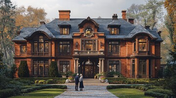 豪宅前老人站立3