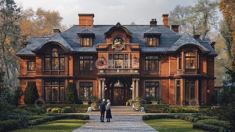 高清大图下载【趣麦麦图】豪宅前老人站立3