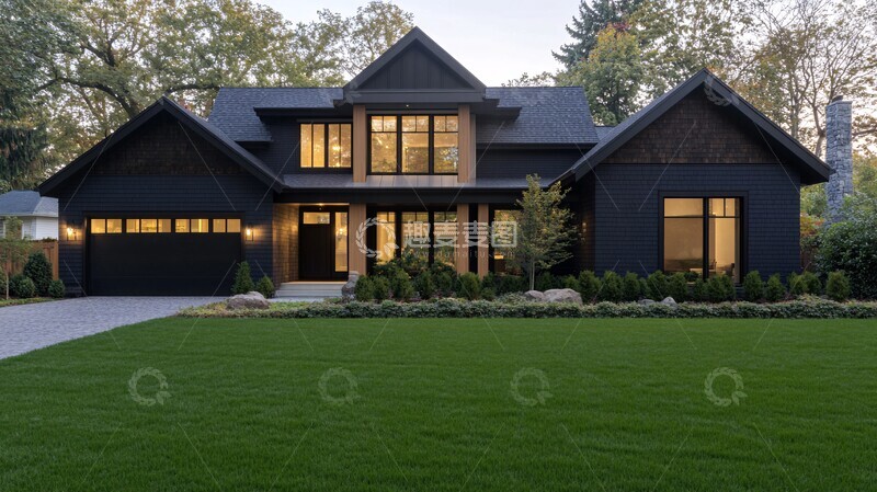 高清大图下载【趣麦麦图】现代木屋窗景