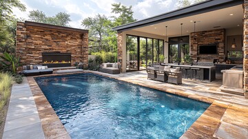 泳池户外厨房设计2