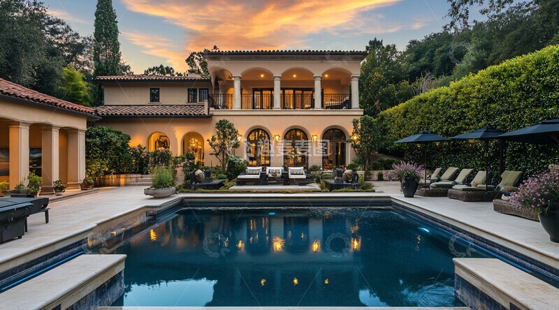 奢华泳池绿意环绕1