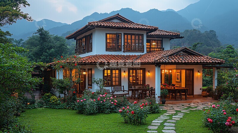 白墙红瓦乡村屋3