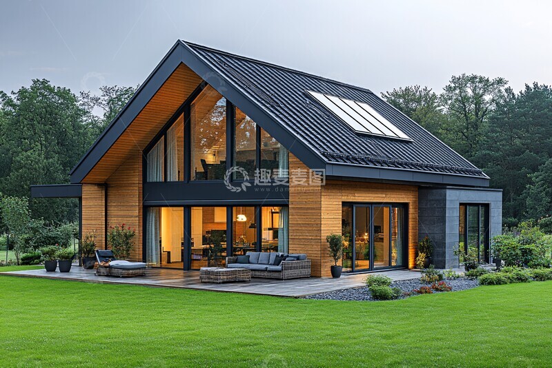 高清大图下载【趣麦麦图】大窗户花园房屋2