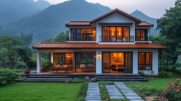 白墙红瓦乡村屋