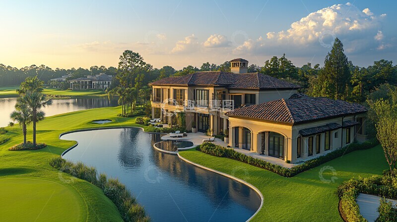 高清大图下载【趣麦麦图】高尔夫社区豪宅