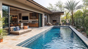 泳池户外厨房设计1