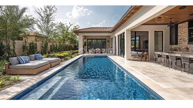 高清大图下载【趣麦麦图】泳池户外厨房设计