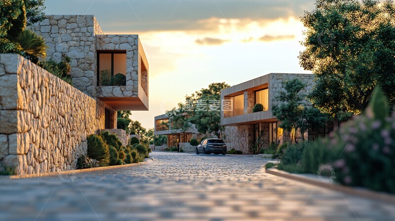 高清大图下载【趣麦麦图】石墙街景现代高档石墙3