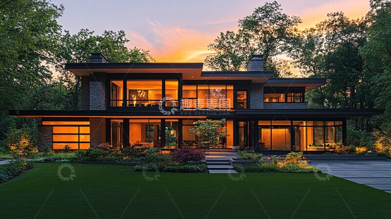 高清大图下载【趣麦麦图】现代住宅大窗设计1