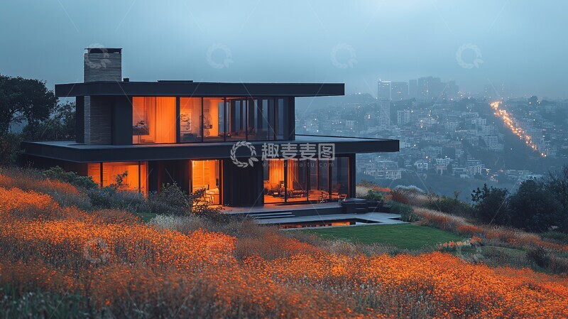 高清大图下载【趣麦麦图】山顶夜景山顶夜景城市