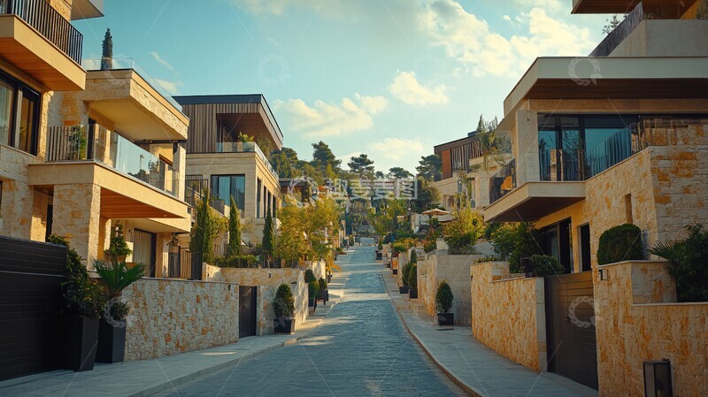 高清大图下载【趣麦麦图】石墙街景现代高档石墙1