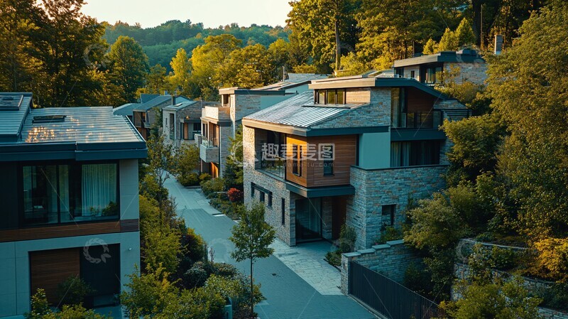 高清大图下载【趣麦麦图】石墙街景现代高档石墙