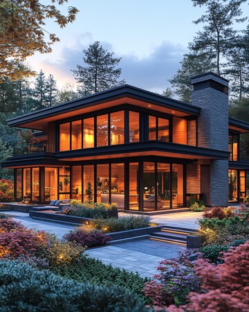 深林绿渐变豪宅外立面2