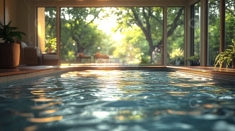 高清大图下载【趣麦麦图】泳池边的静谧时光1