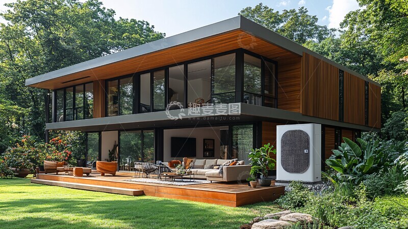 高清大图下载【趣麦麦图】现代住宅外置热泵