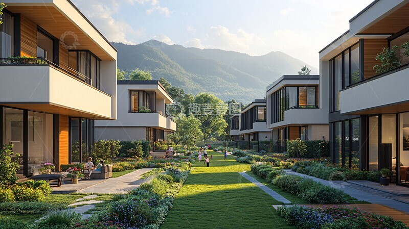 高清大图下载【趣麦麦图】现代建筑与自然融合7