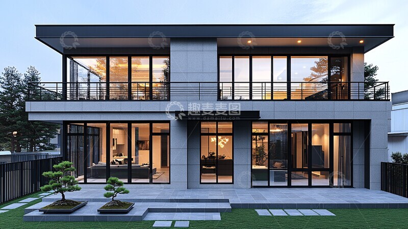 高清大图下载【趣麦麦图】灰色瓷砖墙现代住宅2