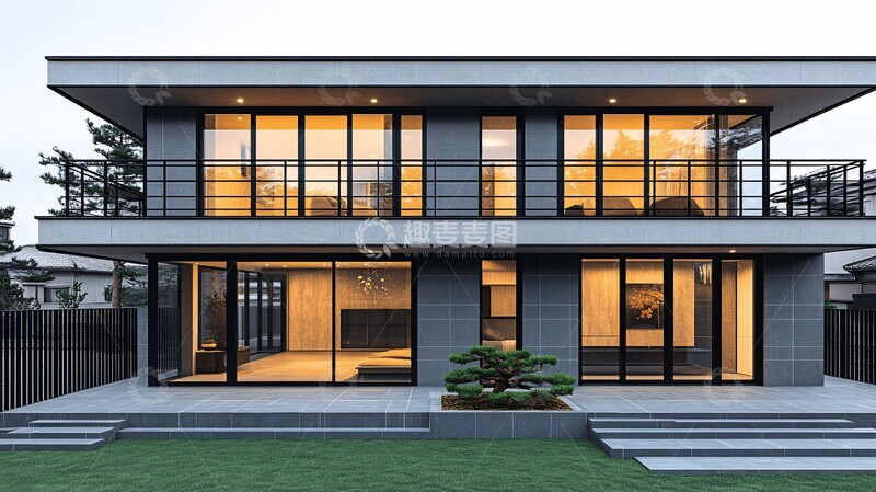 高清大图下载【趣麦麦图】灰色瓷砖墙现代住宅