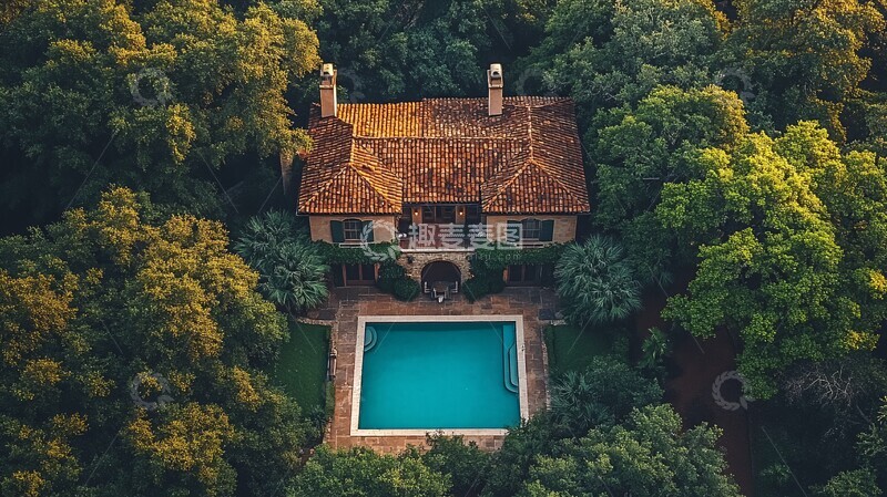 高清大图下载【趣麦麦图】泳池边的静谧时光2