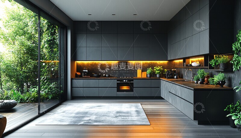 高清大图下载【趣麦麦图】厨房微波炉装饰空间3
