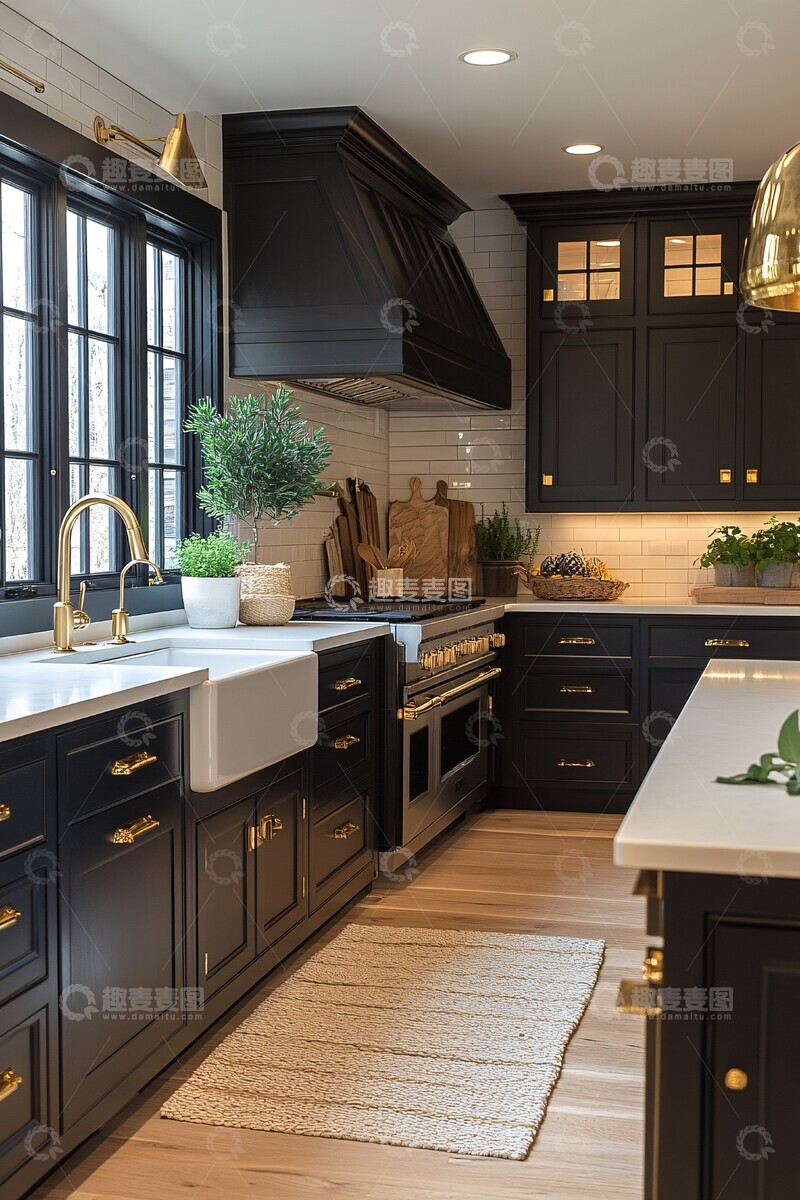 高清大图下载【趣麦麦图】白石台面橡木地板2