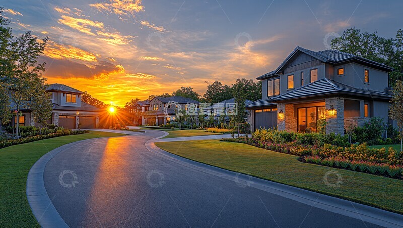 高清大图下载【趣麦麦图】日落时分街景2