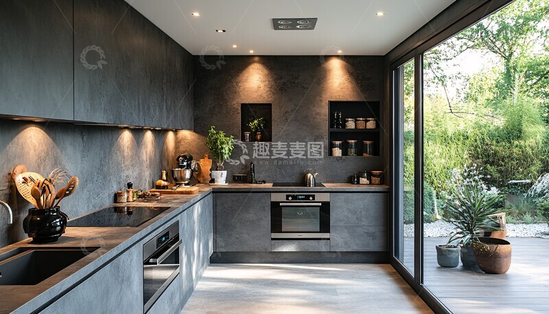 高清大图下载【趣麦麦图】厨房微波炉装饰空间
