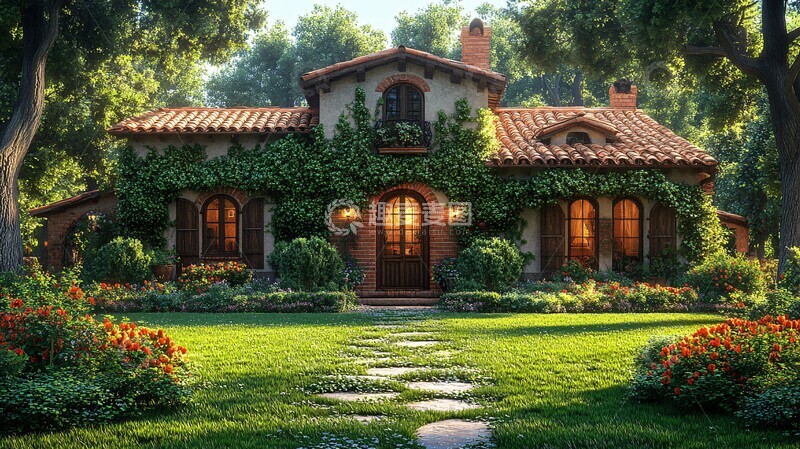 高清大图下载【趣麦麦图】美丽花园别墅3