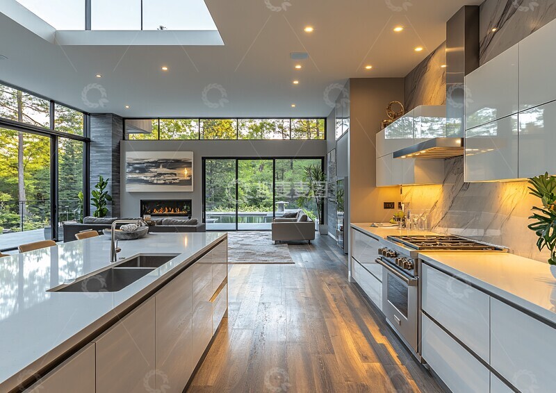 高清大图下载【趣麦麦图】白色厨房设计1