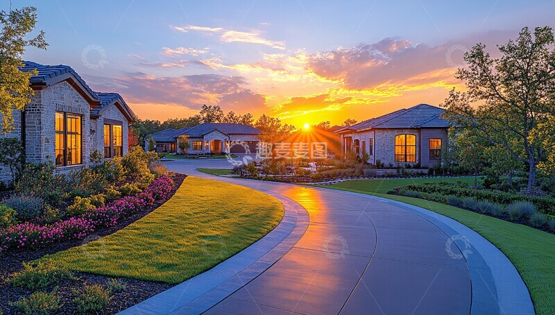 高清大图下载【趣麦麦图】日落时分街景3