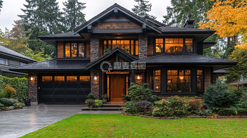 高清大图下载【趣麦麦图】大房带车库木门1