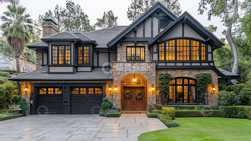 高清大图下载【趣麦麦图】大房带车库木门